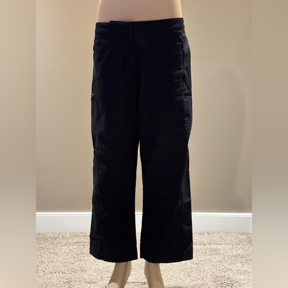 Adidas Black Capri Golf Active Pants Cotton Blend Size 8